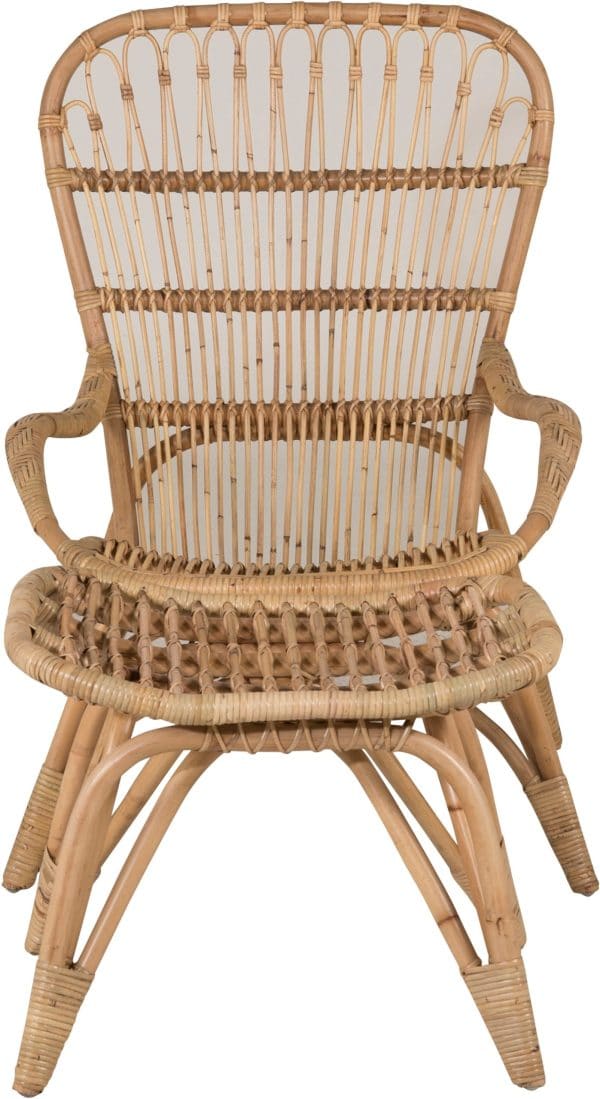 Ella, Udendørs hvilestol, rattan by Venture Design (H: 95 cm. x B: 66 cm. x L: 131 cm., Natur/Fløde)