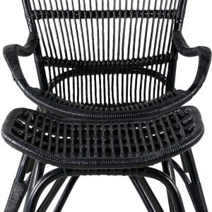Ella, Udendørs hvilestol, rattan by Venture Design (H: 95 cm. x B: 66 cm. x L: 131 cm., Sort/Fløde)