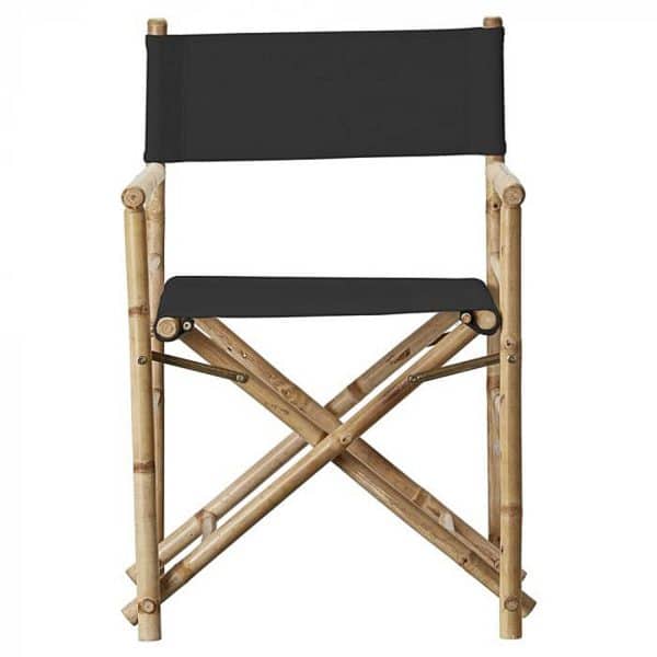 Instruktørstol i bambus med sort canvas