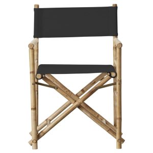Instruktørstol i bambus og sort canvas