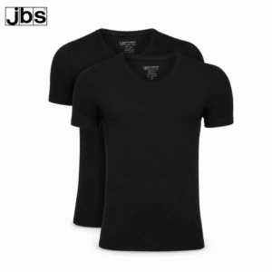 JBS 2-pak Bambus T-shirt med V-hals i Sort til Herre - Blød, Åndbar & Temperaturregulerende